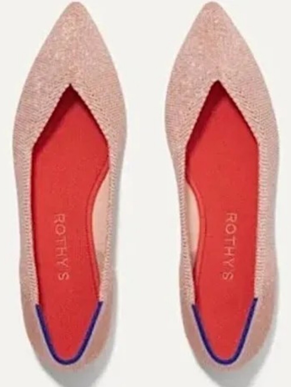 DISCONTINUED Rothy's 'The Point' Rose Metallic Classic Flat, Size 10